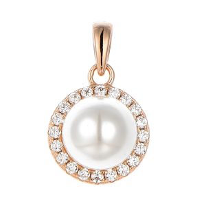 Rose plated Pearl Pendant