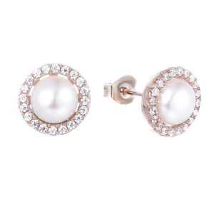 Rose plated Pearl Earrings