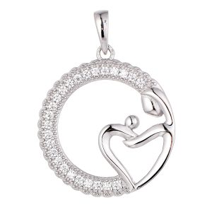 Mother & Child Silver Pendant