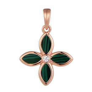 Rose plated Malachite Pendant