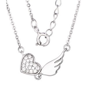 Heart & Angel Wing Necklace