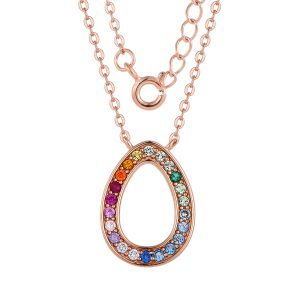 Rose plated Rainbow Necklace