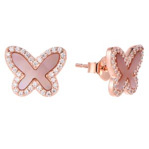 Rose plated Butterfly Earrings