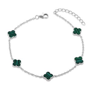 Malachite Clover Bracelet