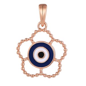 Rose plated Evil eye Pendant