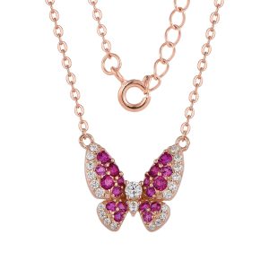 Rose plated Butterfly Necklace