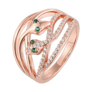 Rose plated Snake Ring
