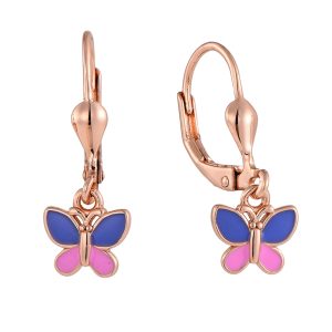 Rose plated Butterfly Earrings
