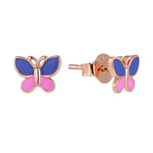 Rose plated Butterfly Earrings