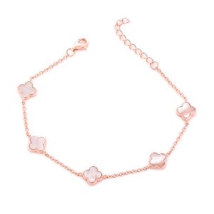 Rose plated Clover Bracelet