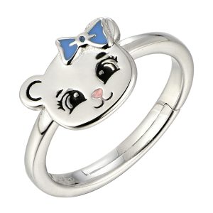 Cat with blue bow ring