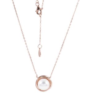 Rose plated Pearl Necklace