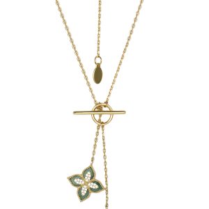 Yellow plated Malachite Necklace