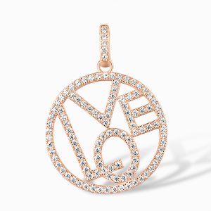 Rose plated LOVE pendant