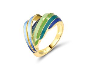 Yellow plated Enamel Ring
