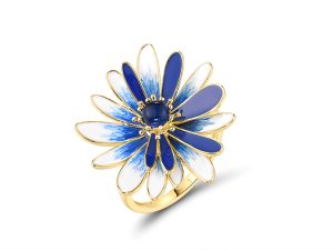 Yellow plated Enamel Ring