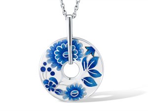 Blue Enamel Pendant