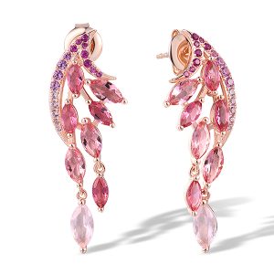 Rose plated Dangling Earrings
