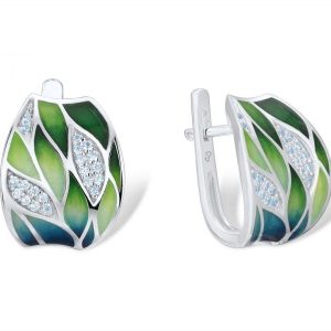 Green Leaf Earrings