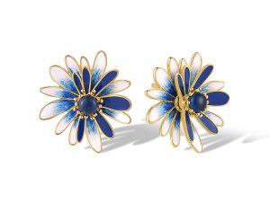 Yellow plated Enamel Earrings