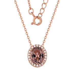 Morganite color CZ Pendant
