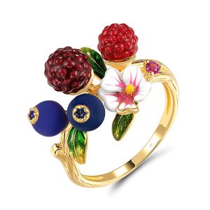 Yellow plated Enamel Ring